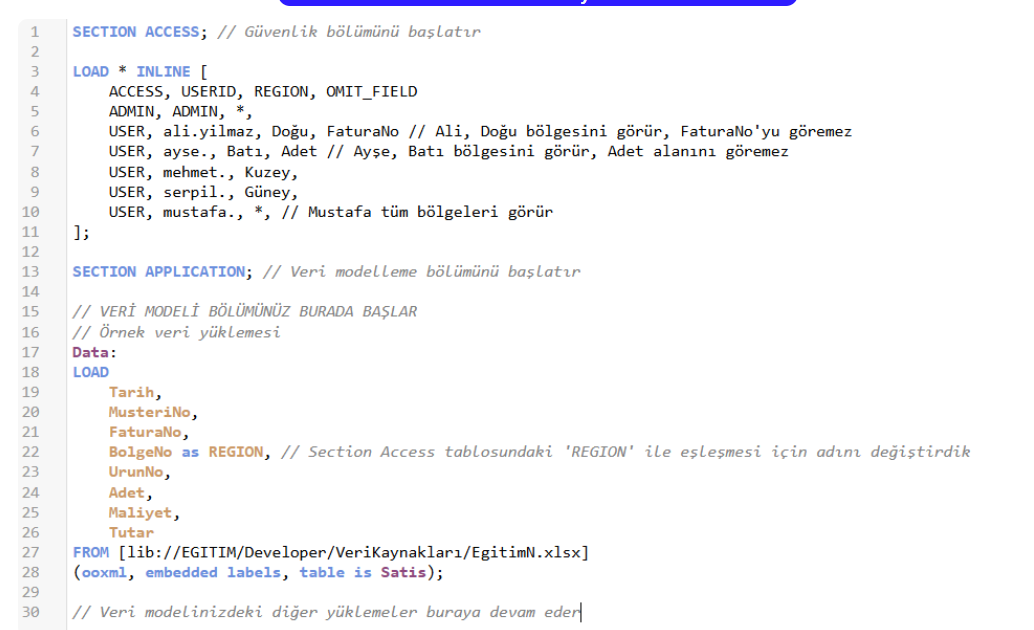 Qlik Sense Veri Bağlantıları Ekranı